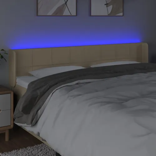 LED uzglavlje krem 203x16x78/88 cm od tkanine - Krema 203 x 16 x 78/88 cm Cijena
