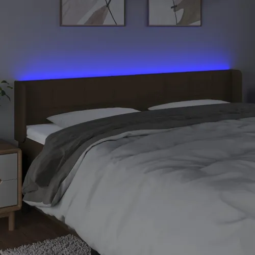 LED uzglavlje tamnosmeđe 183x16x78/88 cm od tkanine - Tamno smeđa 183 x 16 x 78/88 cm 1 Tamno smeđa Cijena