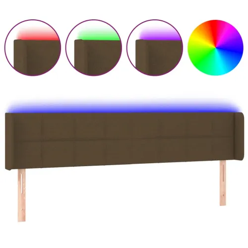 LED uzglavlje tamnosmeđe 183x16x78/88 cm od tkanine - Tamno smeđa 183 x 16 x 78/88 cm 1 Tamno smeđa Cijena