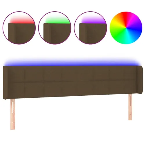 LED Uzglavlje tamnosmeđe 163x16x78/88 cm od tkanine - Tamno smeđa 163 x 16 x 78/88 cm 1 Tamno smeđa Cijena