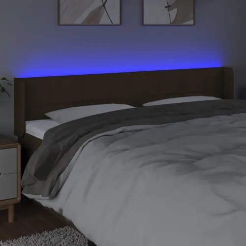 LED Uzglavlje tamnosmeđe 163x16x78/88 cm od tkanine - Tamno smeđa 163 x 16 x 78/88 cm 1 Tamno smeđa Cijena