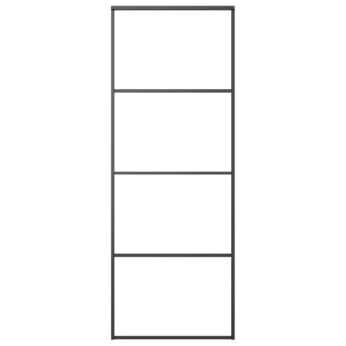 Klizna vrata s priborom 76 x 205 cm od ESG stakla i aluminija - 76 x 205 cm 3 vodoravne šipke Cijena