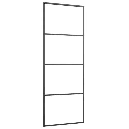 Klizna vrata s priborom 76 x 205 cm od ESG stakla i aluminija - 76 x 205 cm 3 vodoravne šipke Cijena