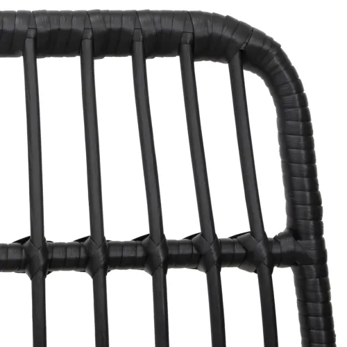 Vrtna garnitura - 3-dijelni vrtni blagovaonski set od poliratana crni - Crna Dužina stola 80 cm 2 Cijena