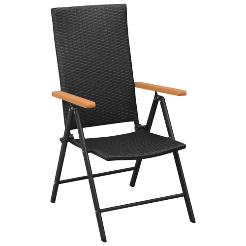 Vrtna garnitura - 5-dijelni vrtni blagovaonski set od poliratana crno-smeđi - Dužina stola 160 cm 4 Cijena