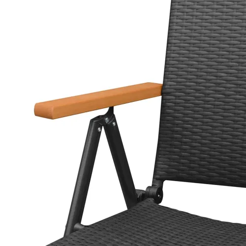 Vrtna garnitura - 5-dijelni vrtni blagovaonski set od poliratana crno-smeđi - Dužina stola 160 cm 4 Cijena