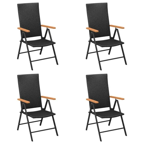 Vrtna garnitura - 5-dijelni vrtni blagovaonski set od poliratana crno-smeđi - Dužina stola 160 cm 4 Cijena