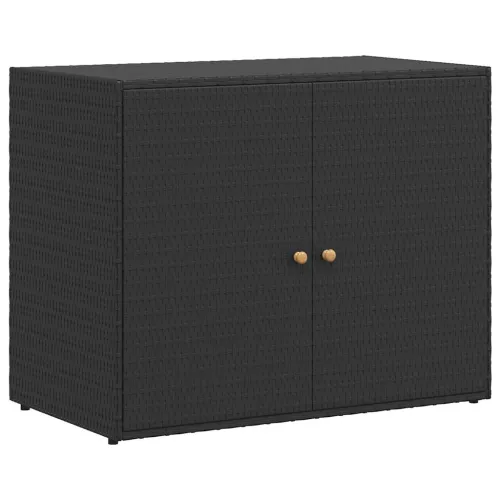 Vrtni ormarić za pohranu crni 100x55,5x80 cm poli ratan - Crna 1 1 Crna Cijena