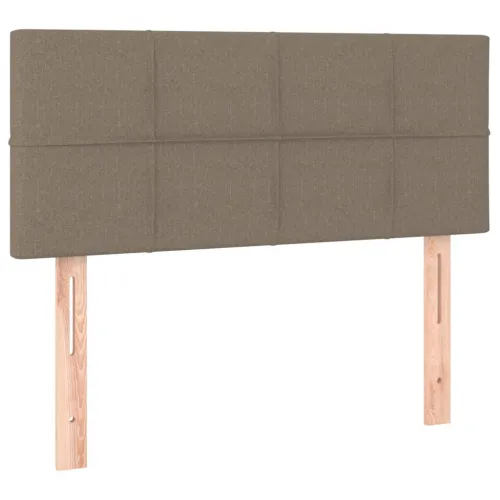 Krevet box spring s madracem LED smeđesivi 90x200 cm tkanina - Sivo-smeđa 90 x 200 cm Blok s kvadratima Cijena
