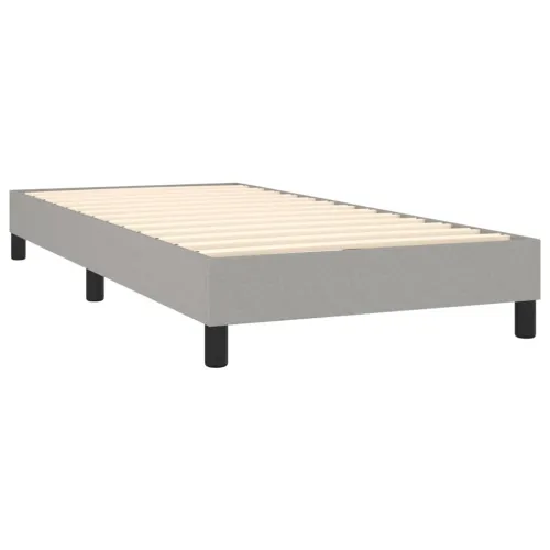 Krevet box spring s madracem LED svjetlosivi 90x190 cm tkanina - Svjetlosiva 90 x 190 cm vodoravne pruge Cijena