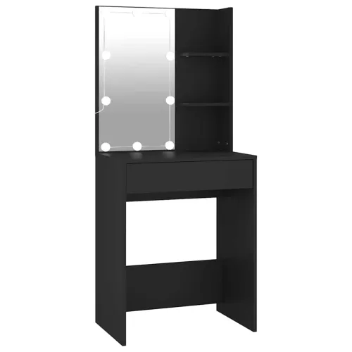 Toaletni stolić s LED svjetlima crni 60 x 40 x 140 cm - Crna 1 Cijena