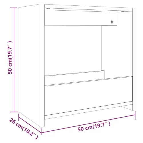 Bočni stolić boja sivog hrasta 50x26x50 cm konstruirano drvo - Sivi hrast sonoma Cijena