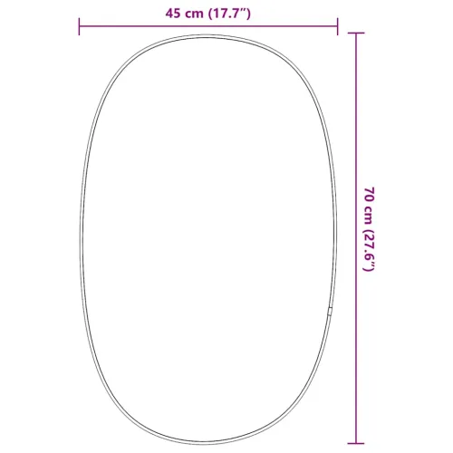 Zidno ogledalo crna 70x45 cm - Crna 70 x 45 cm Cijena