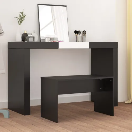 Toaletni stolac crni 70 x 35 x 45 cm od konstruiranog drva - Crna Cijena