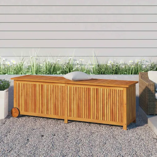 Vrtna kutija za pohranu s kotačima 150x50x58 cm od drva bagrema - 150 x 50 x 58 cm 150 x 50 x 58 cm Cijena