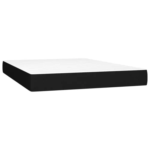 Krevet box spring s madracem LED crni 140x200 cm od tkanine - Crna 140 x 200 cm Okomite pruge Cijena