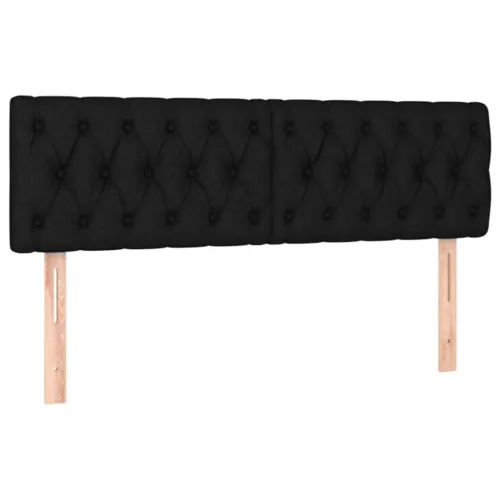 Krevet box spring s madracem LED crni 140x200 cm od tkanine - Crna 140 x 200 cm Dizajn s gumbima Cijena