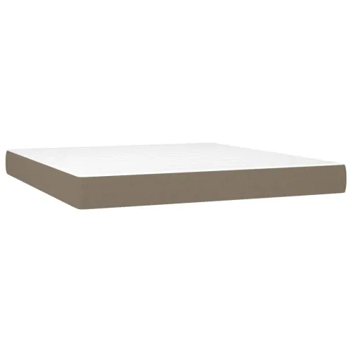 Krevet box spring s madracem LED smeđesivi 160x200 cm tkanina - Sivo-smeđa 160 x 200 cm Dizajn s gumbima Cijena