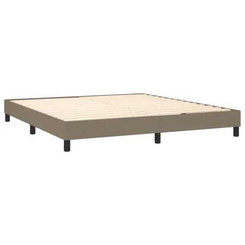 Krevet box spring s madracem LED smeđesivi 160x200 cm tkanina - Sivo-smeđa 160 x 200 cm Dizajn s gumbima Cijena