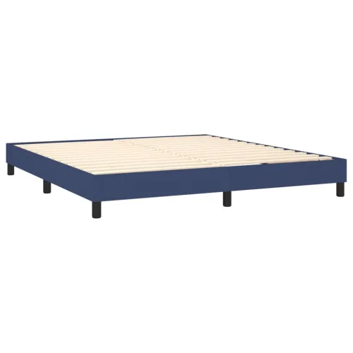 Krevet box spring s madracem LED plavi 160x200 cm od tkanine - Plava 160 x 200 cm Dizajn s gumbima Cijena