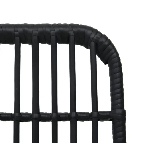 5-dijelni vanjski blagovaonski set od poliratana i stakla - Crna Dužina stola 80 cm 4 Cijena