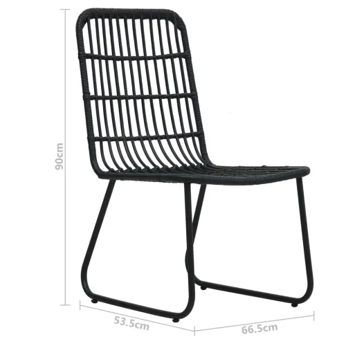 5-dijelni vanjski blagovaonski set od poliratana i stakla - Crna Dužina stola 80 cm 4 Cijena