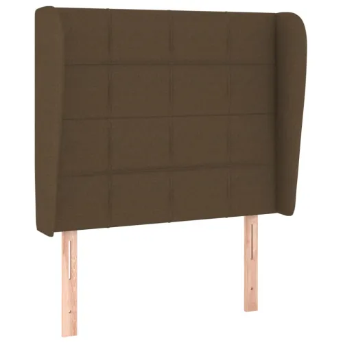 Boxspring - Krevet s oprugama i madracem tamnosmeđi 90 x 190 cm od tkanine - Tamno smeđa 90 x 190 cm Blok s kvadratima Tamno sme Cijena