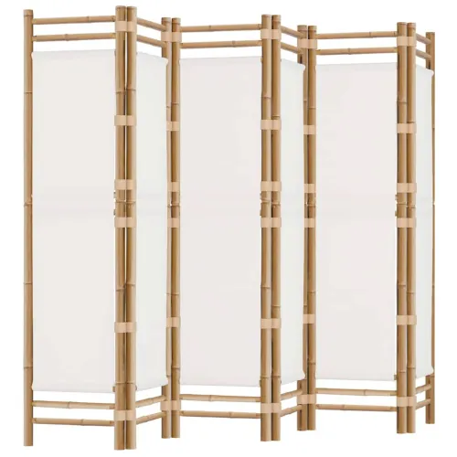 Paravan - Sklopiva sobna pregrada s 6 panela 240 cm od bambusa i platna - Krem bijela 240 x 180 cm 1 Krem bijela Cijena