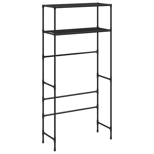 Stalak za pohranu na 2 razine crni 69 x 28 x 143 cm željezni - Crna Crna Cijena
