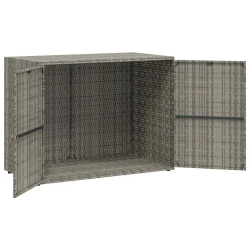Vrtni ormarić za pohranu sivi 100 x 55,5 x 80 cm od poliratana - Siva 1 1 Cijena