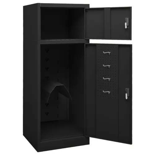 Ormarić za sedla crni 53 x 53 x 140 cm čelični - Crna 53 x 53 x 140 cm Cijena