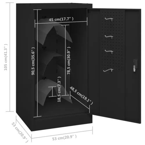 Ormarić za sedla crni 53 x 53 x 105 cm čelični - Crna 53 x 53 x 105 cm Cijena