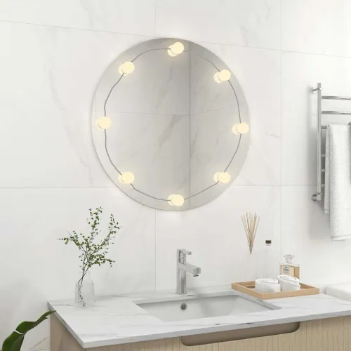 Zidno ogledalo s LED svjetlima okruglo stakleno  - Φ 70 cm 1 s LED svjetlima Φ 70 cm Cijena