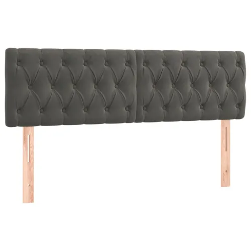 Boxspring - Krevet s oprugama i madracem tamnosivi 140x200 cm baršunasti - Tamno siva 140 x 200 cm Dizajn s gumbima Cijena
