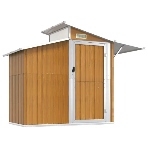 Vrtna kućica - Vrtno spremište smeđe 270 x 130 x 208,5 cm od pocinčanog čelika - Smeđa 1 Smeđa Cijena