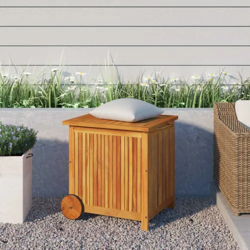 Vrtna kutija za pohranu s kotačima 60x50x58 cm od drva bagrema  - 60 x 50 x 58 cm 60 x 50 x 58 cm Cijena