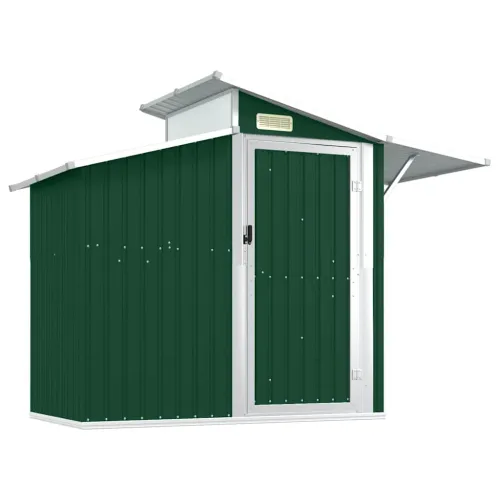 Vrtna kućica - Vrtno spremište zeleno 270x130x208,5 cm od pocinčanog čelika - Zelena 1 Zelena Cijena