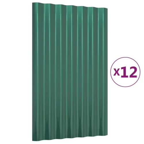 Krovni paneli 12 kom od pocinčanog čelika zeleni 60x36 cm - Zelena 60 x 36 cm 12 Cijena