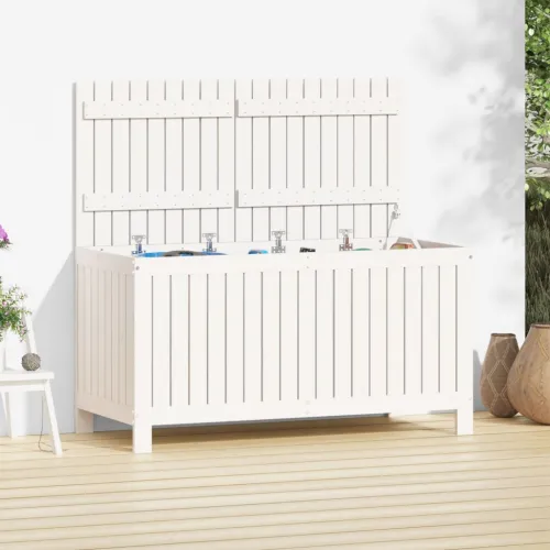 Vrtna kutija za pohranu bijela 121x55x64 cm od masivne borovine - Bijela boja bora 121 x 55 x 64 cm Bijela boja bora 121 x 55 x  Cijena