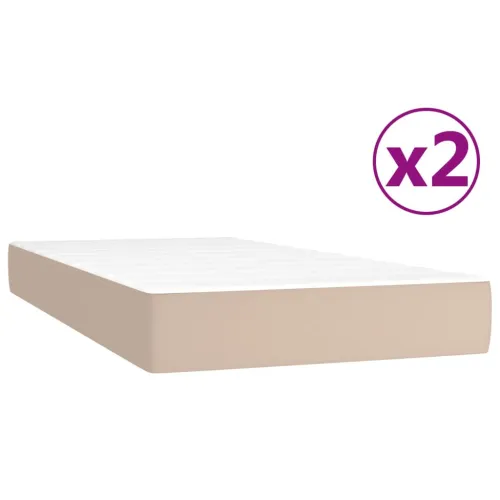 Krevet box spring s madracem cappuccino 200x200cm umjetna koža - Boja cappuccina 200 x 200 cm 35 cm Cijena
