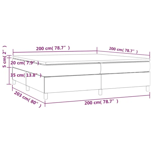 Krevet box spring s madracem cappuccino 200x200cm umjetna koža - Boja cappuccina 200 x 200 cm 35 cm Cijena