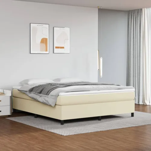 Boxspring - Krevet s oprugama i madracem krem 180x200 cm od umjetne kože - Krema 180 x 200 cm 35 cm Cijena