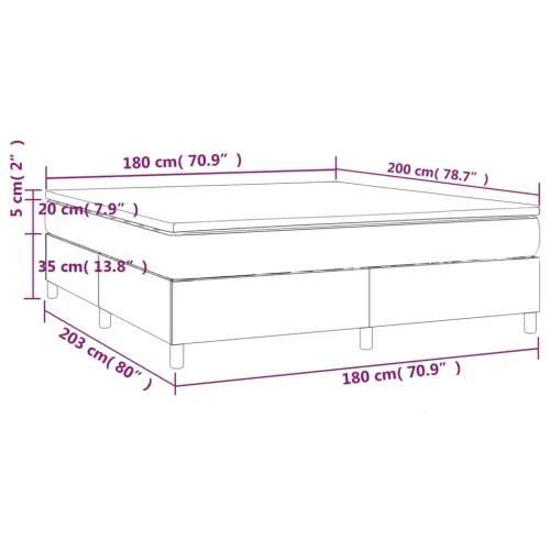 Boxspring - Krevet s oprugama i madracem krem 180x200 cm od umjetne kože - Krema 180 x 200 cm 35 cm Cijena