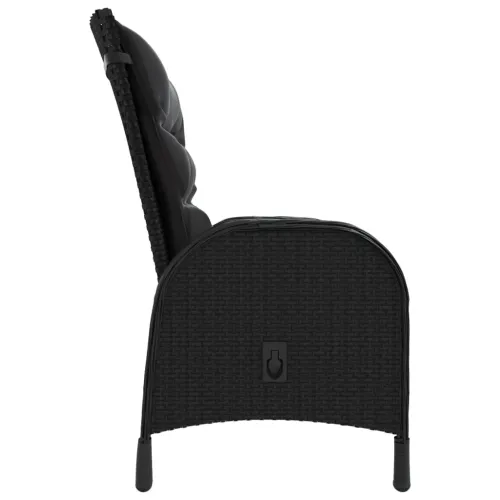 5-dijelni vrtni bistro set od poliratana crni - Crna Ø 80 cm table 4 Cijena