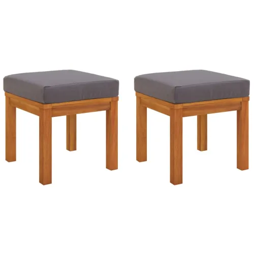 Vrtni stolci s jastucima 2 kom 40x40x34 cm od bagremovog drva - Prirodna 2 Siva Cijena