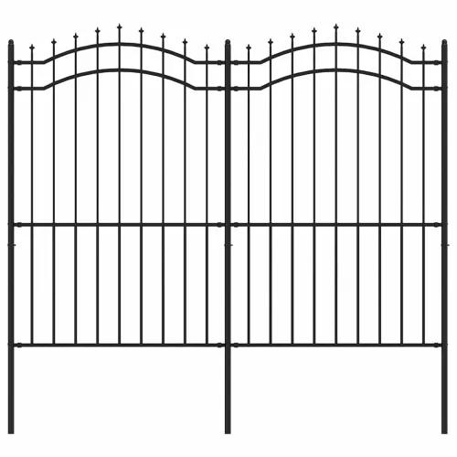 Vrtna ograda Woerden s vrhom koplja crna 240x175 cm čelična - 222 cm Crna Cijena