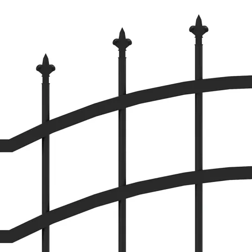 Vrtna ograda Woerden s vrhom koplja crna 240x175 cm čelična - 222 cm Crna Cijena