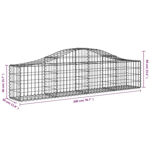 Lučne gabionske košare 8 kom 200x30x40/60 cm pocinčano željezo - 200 x 30 x 40/60 cm 8 Cijena