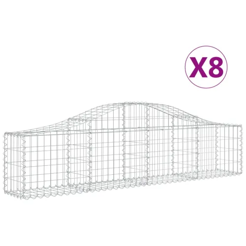 Lučne gabionske košare 8 kom 200x30x40/60 cm pocinčano željezo - 200 x 30 x 40/60 cm 8 Cijena
