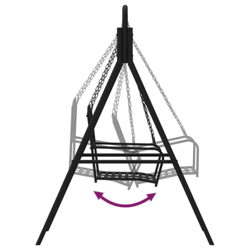 Klupa za ljuljanje 124 cm crna čelična Cijena